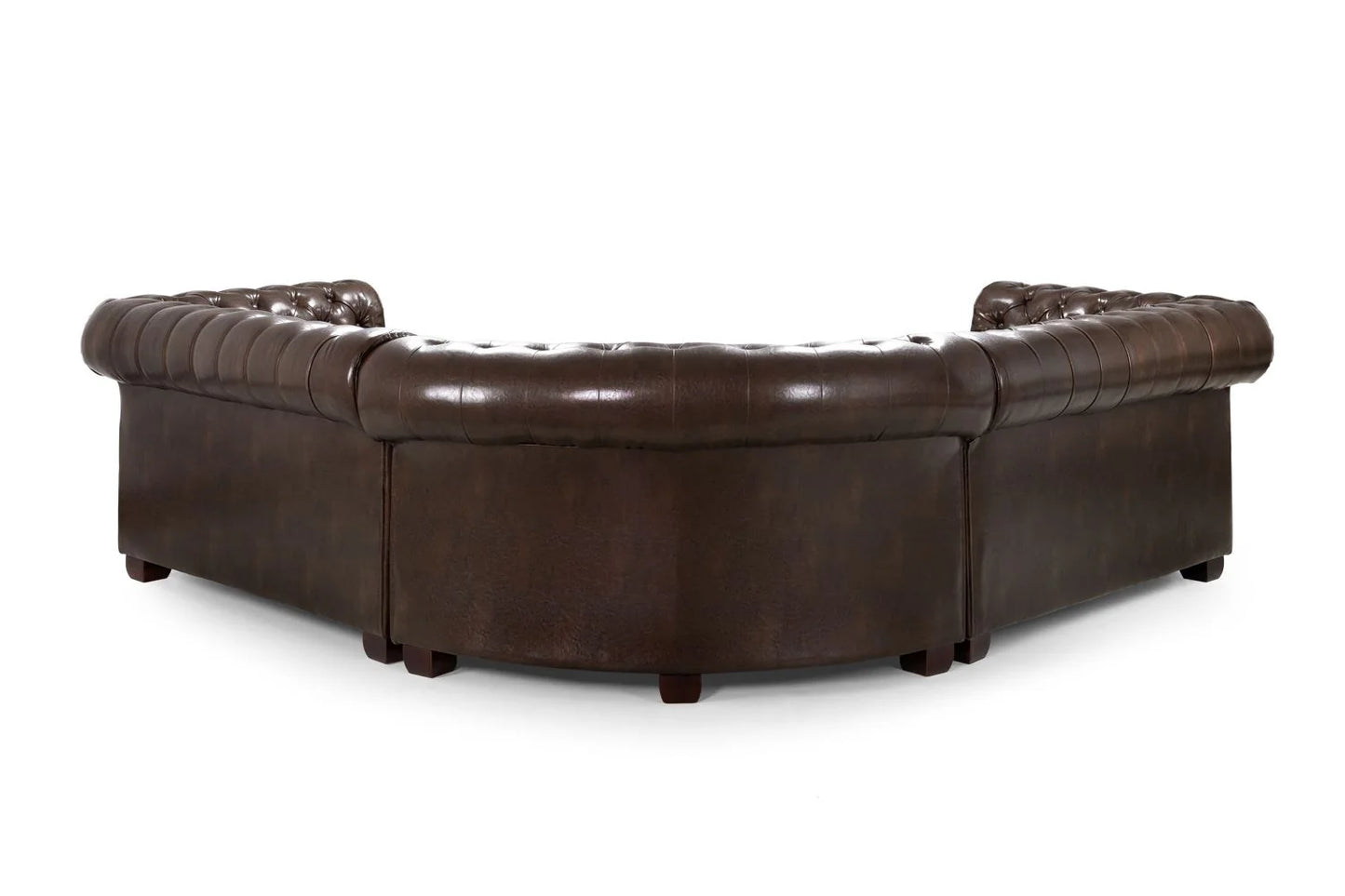 The Lancaster Large Corner Chesterfield Sofa In Antique Brown