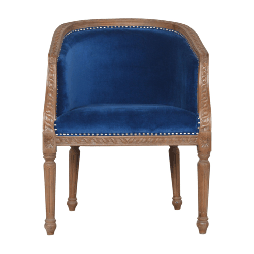Heritage Collection Royal Blue Velvet Occasional Chair