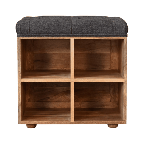 Heritage Collection Mini Black Shoe Storage Hallway Footstool