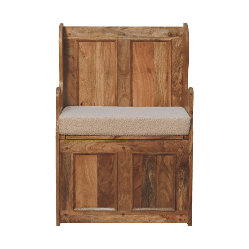 Heritage Collection Cream Boucle Mini Monks Bench