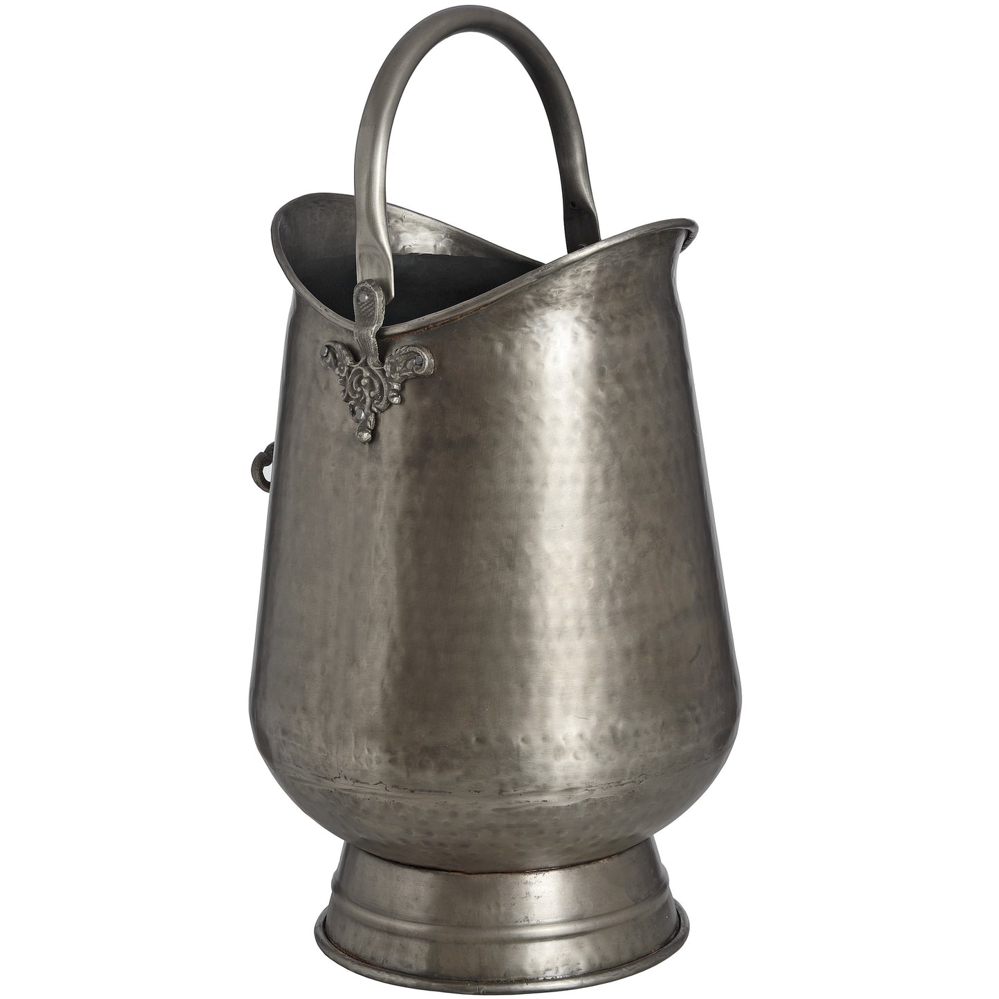 Antique Pewter Coal Bucket with Shovel