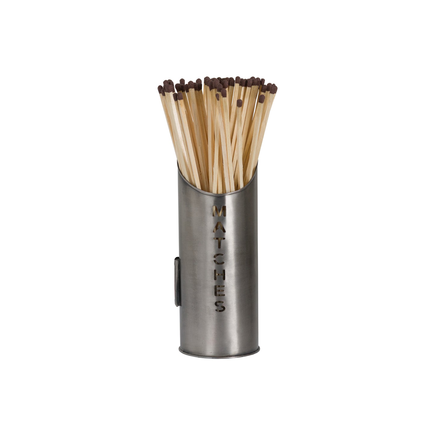 Pewter Finish Logs And Kindling Buckets & Matchstick Holder Set Of 3