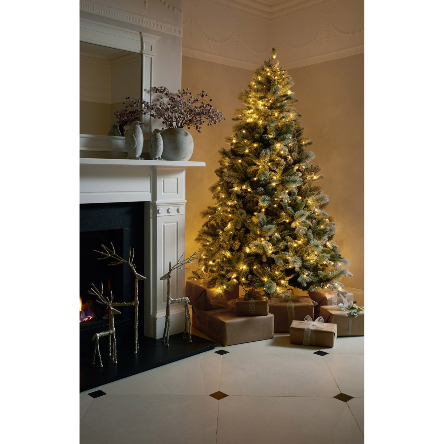 7ft Snowy Forest Fir Pre-Lit 400 Led Christmas Tree
