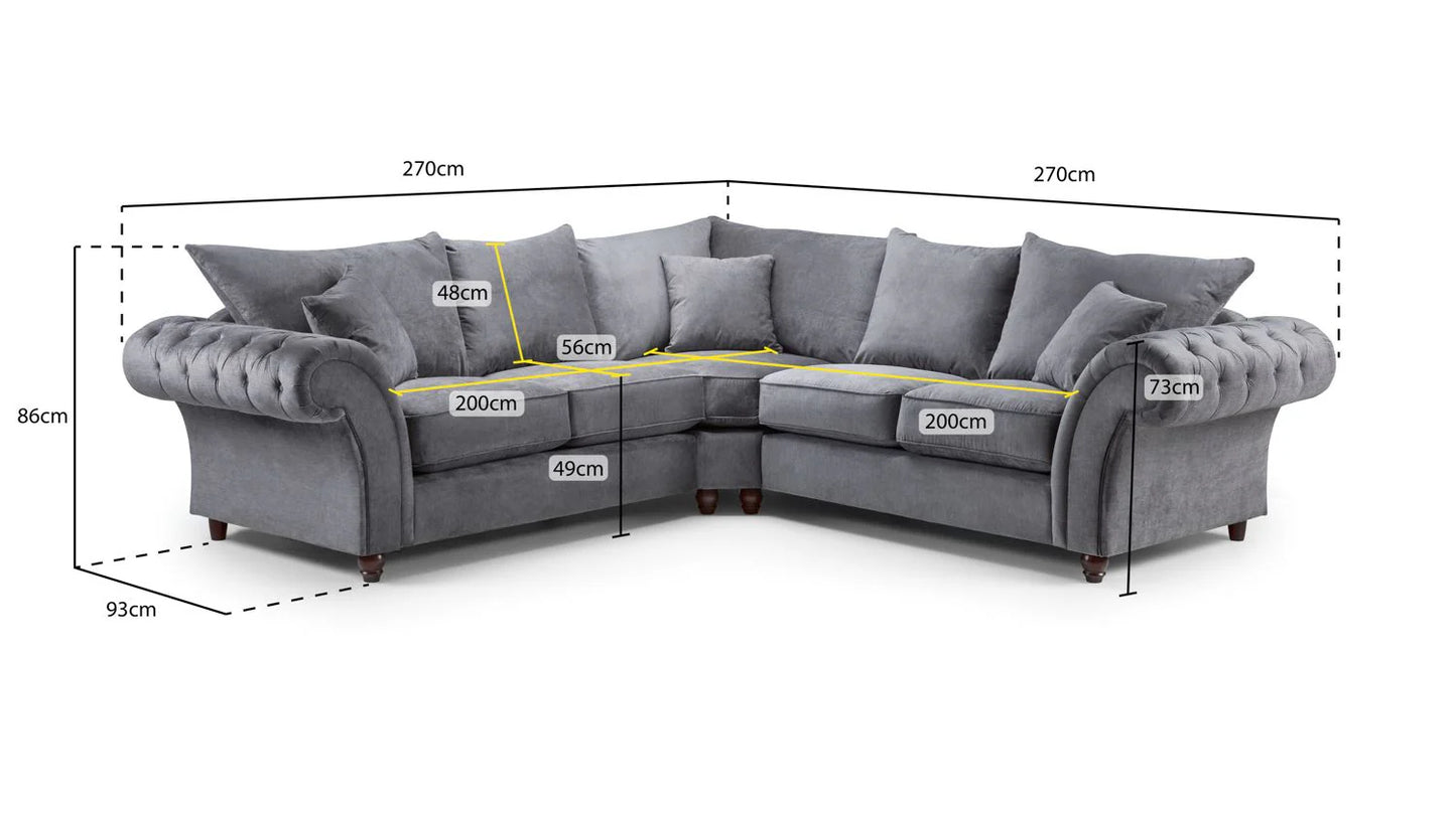 The Windsor Large Corner Sofa In Stone