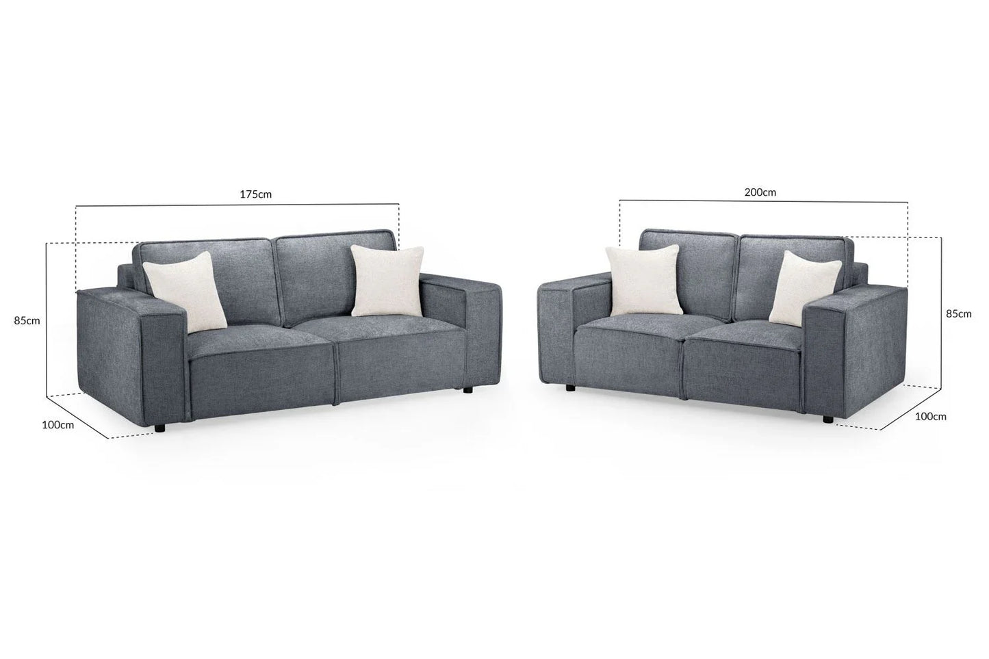 Mary Sofa Set In Slate