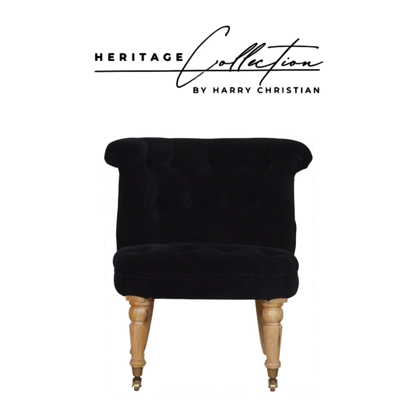 Heritage Collection Black Velvet Accent Chair