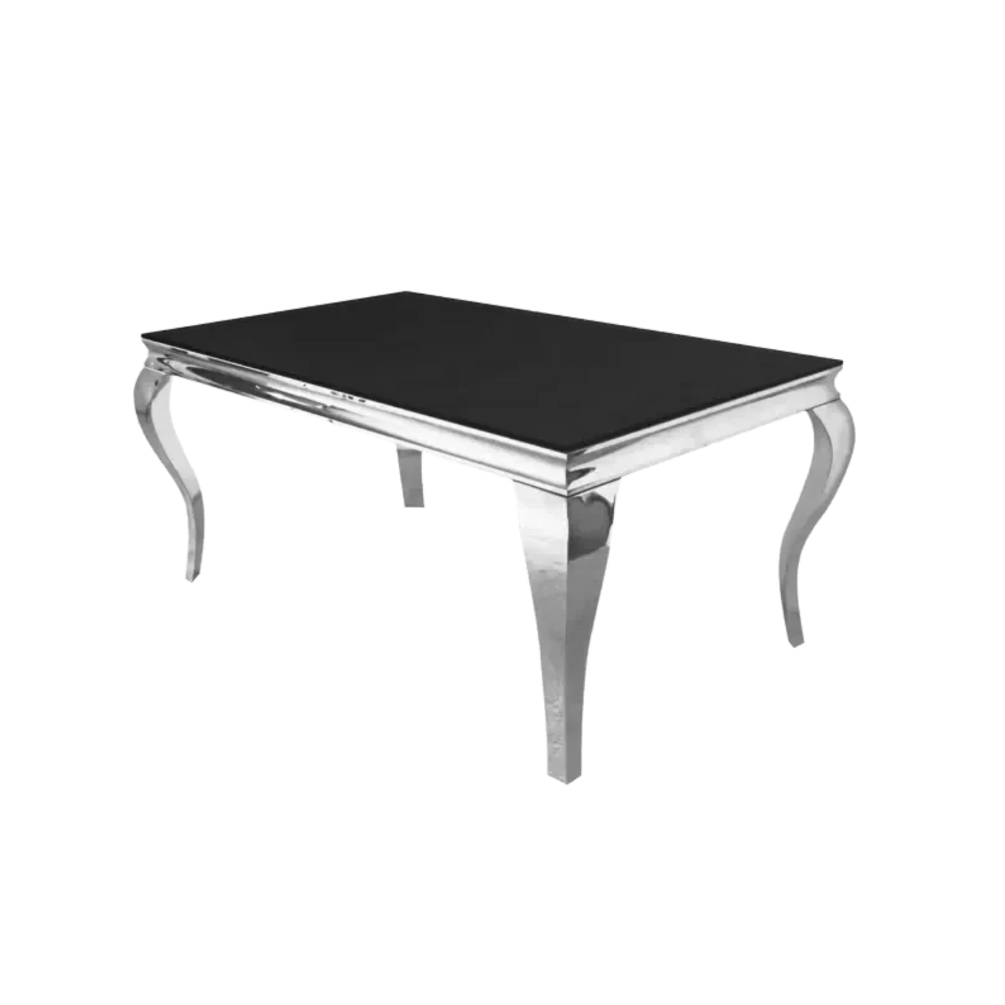 Carlton Stainless Steel Legs & Black Glass Top Dining Chair
