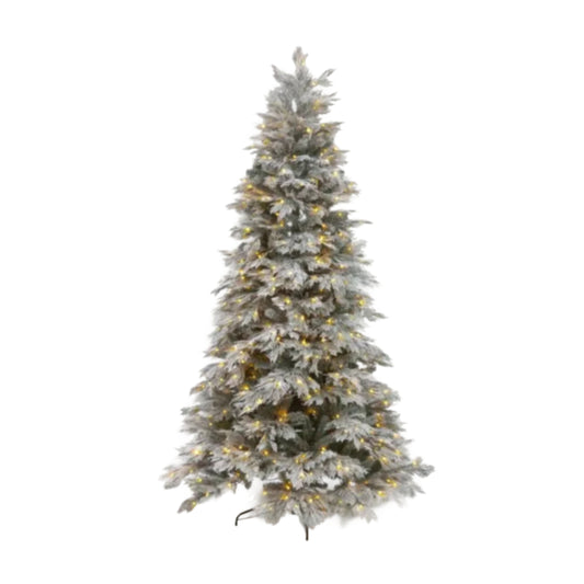 Pre Lit 7ft Mont Blanc Flocked Artificial Christmas Tree with 500 Warm White & Multi LEDs