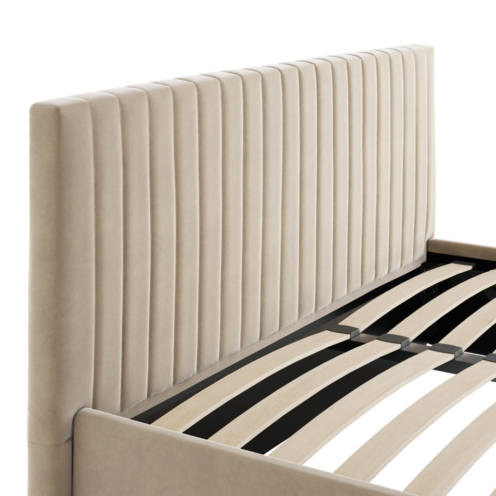 Berlin Beige Double Ottoman Bed
