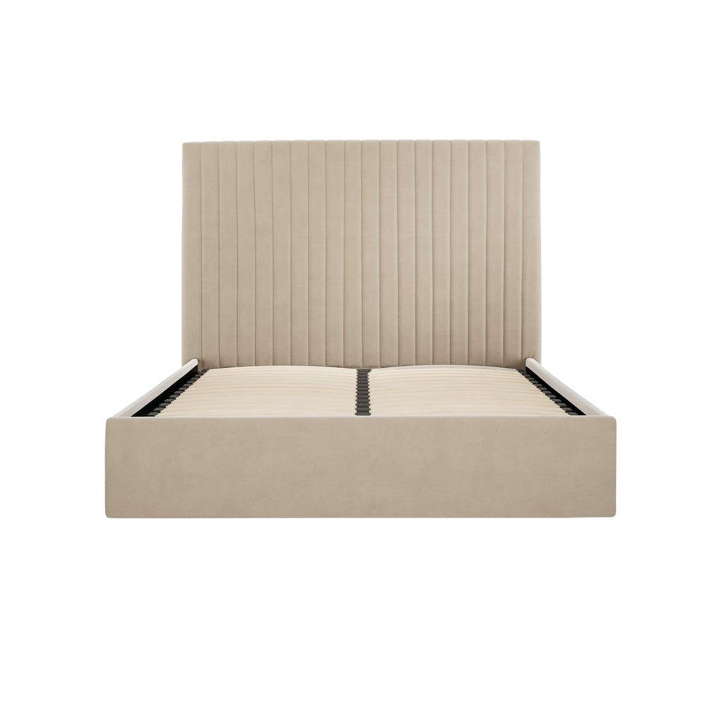 Berlin Beige Tall Kingsize Ottoman Bed