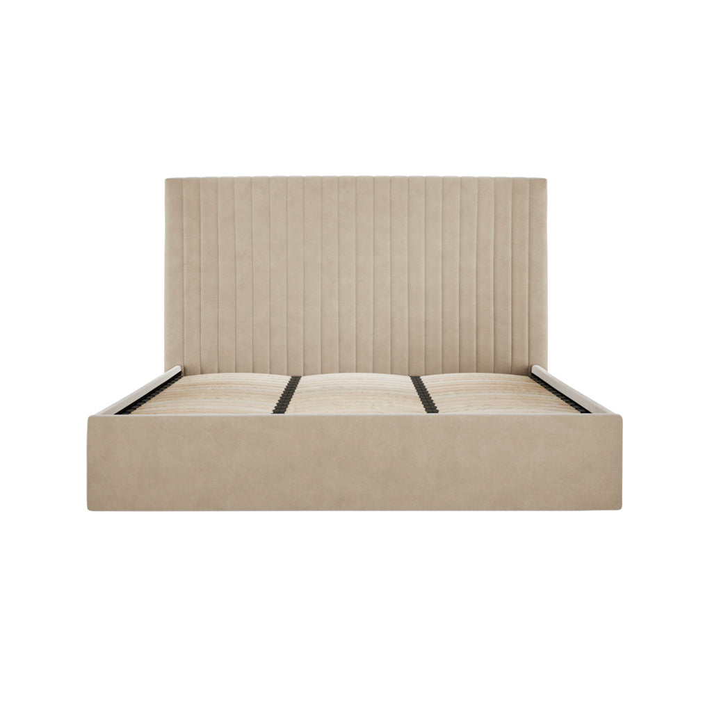 Berlin Beige Tall Super Kingsize Ottoman Bed