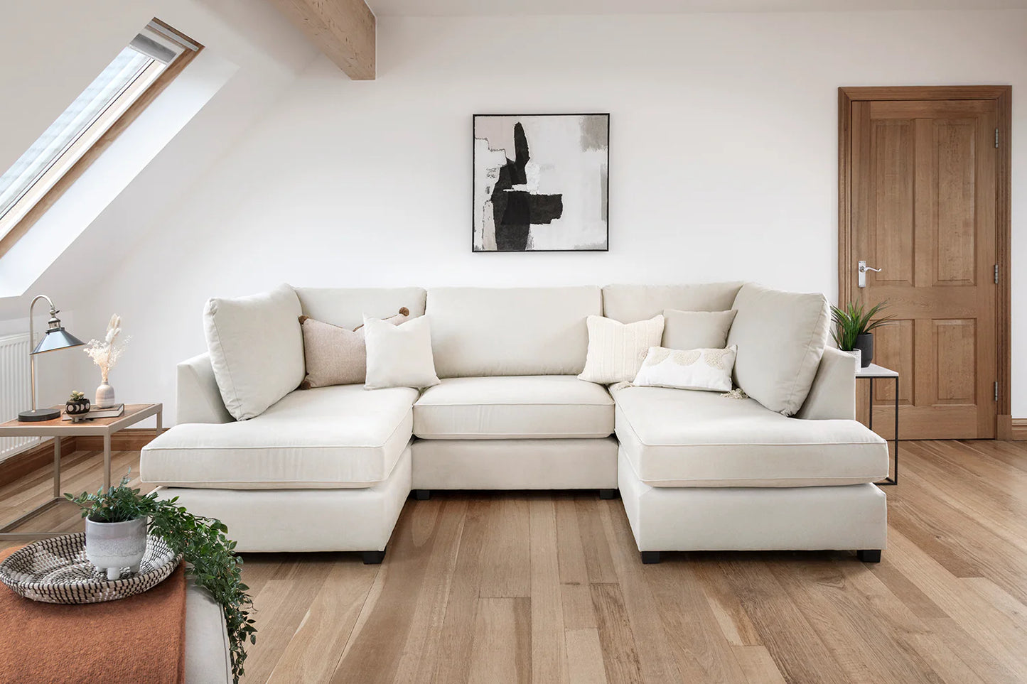 Valencia Cinema U-Shape Sofa In Beige