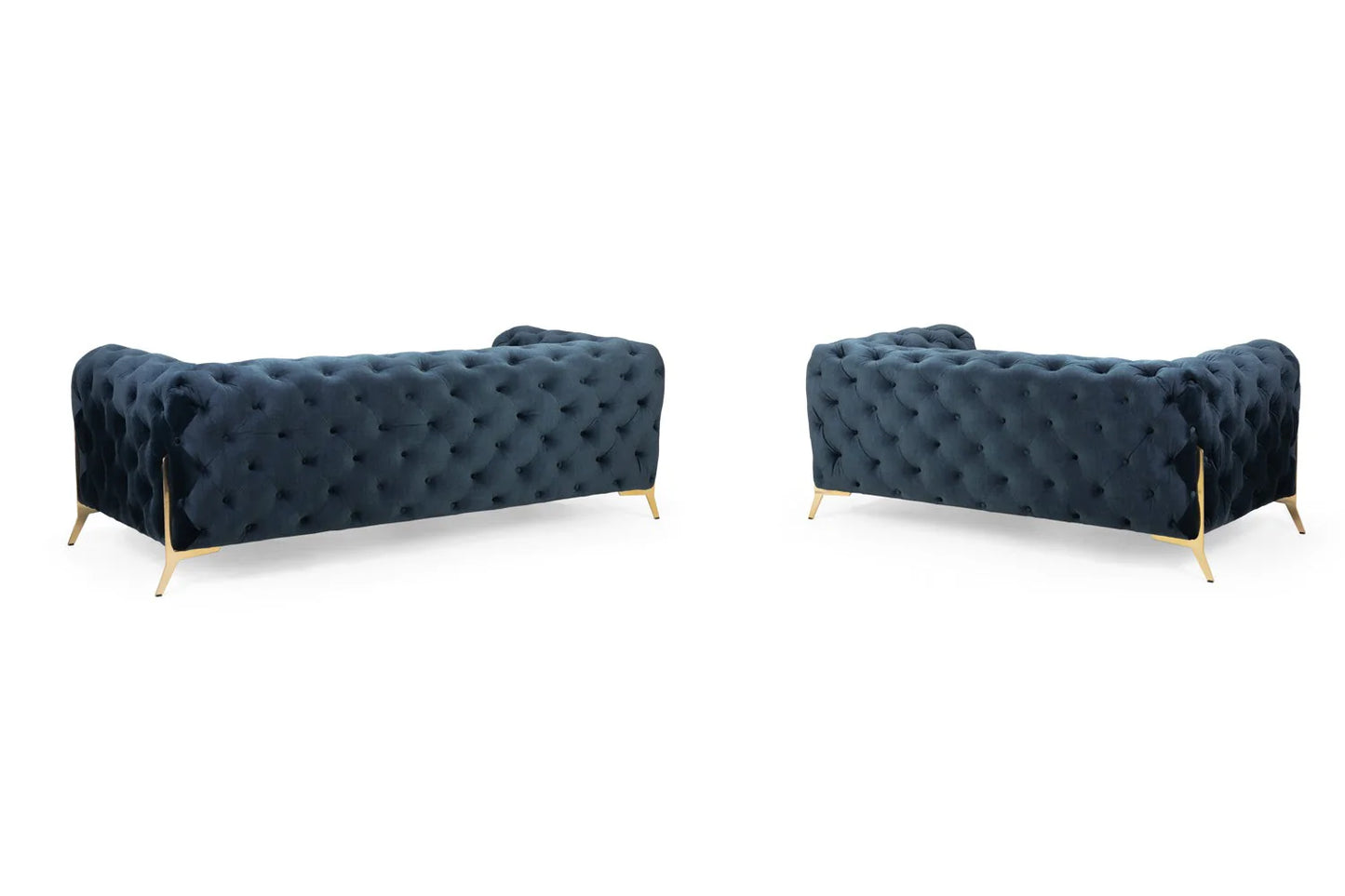Chelsea 3+2 Sofa Set Deep Ocean Blue Plush Fabric