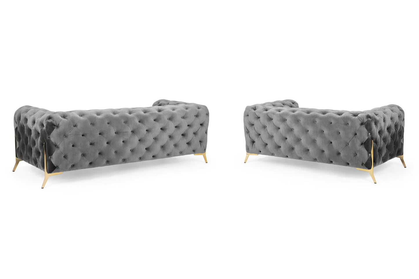 Chelsea 3+2 Sofa Set Grey Plush Fabric