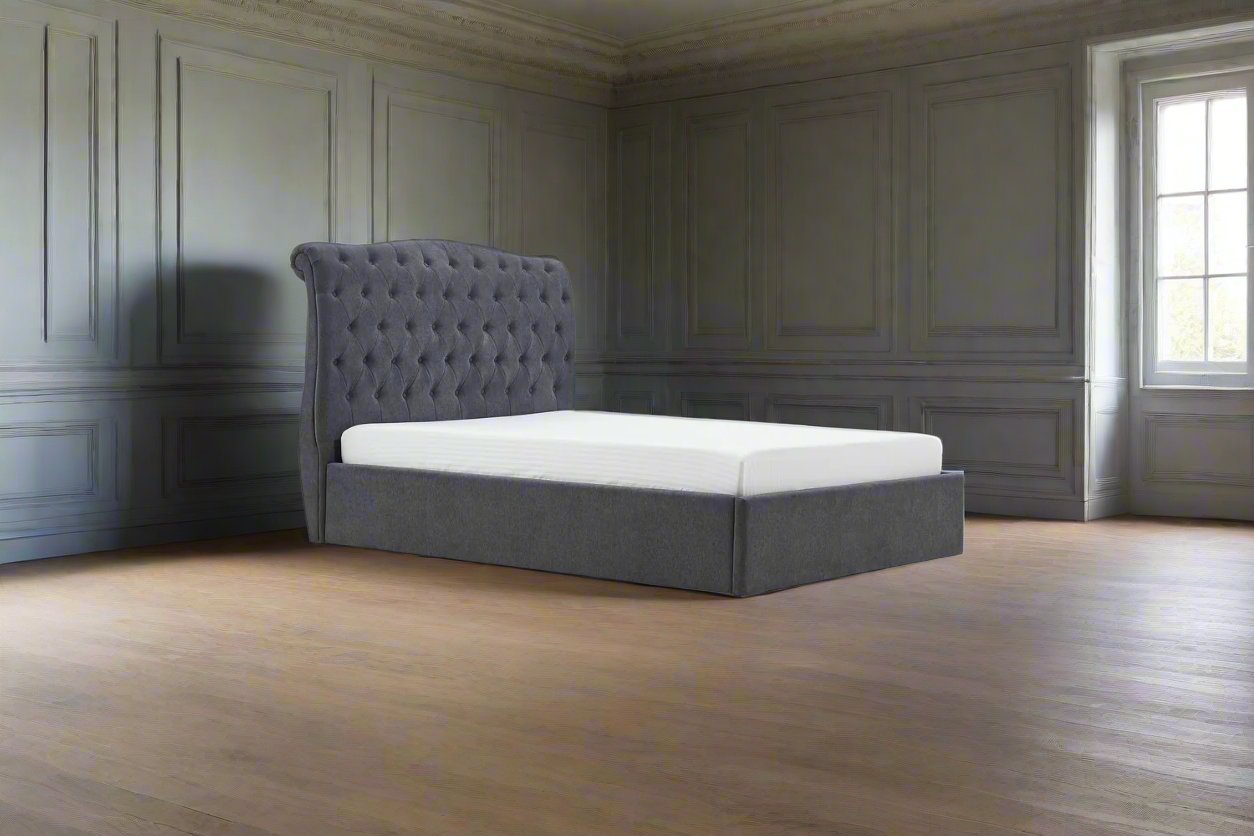 Dark Grey Storage Bed Lift up storage beds at Heritage Home UK