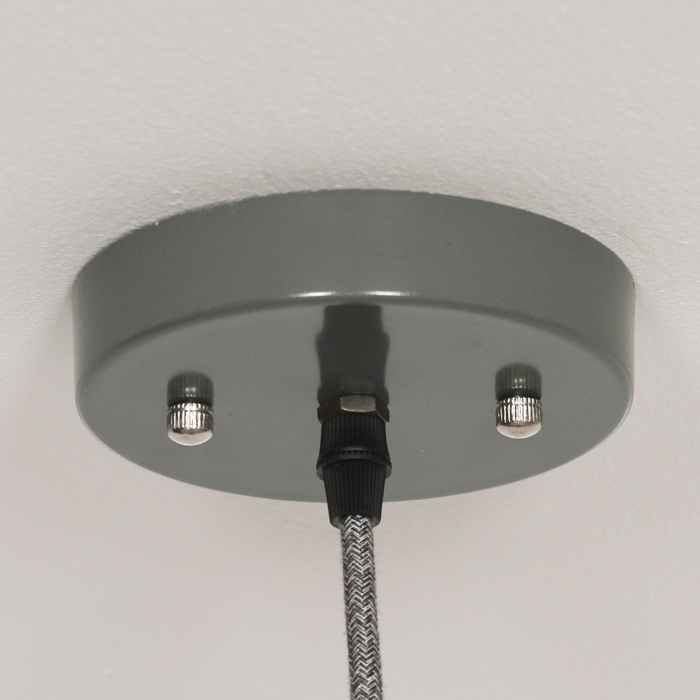 Factory Style Grey Enamel Painted 36cm Pendant Light