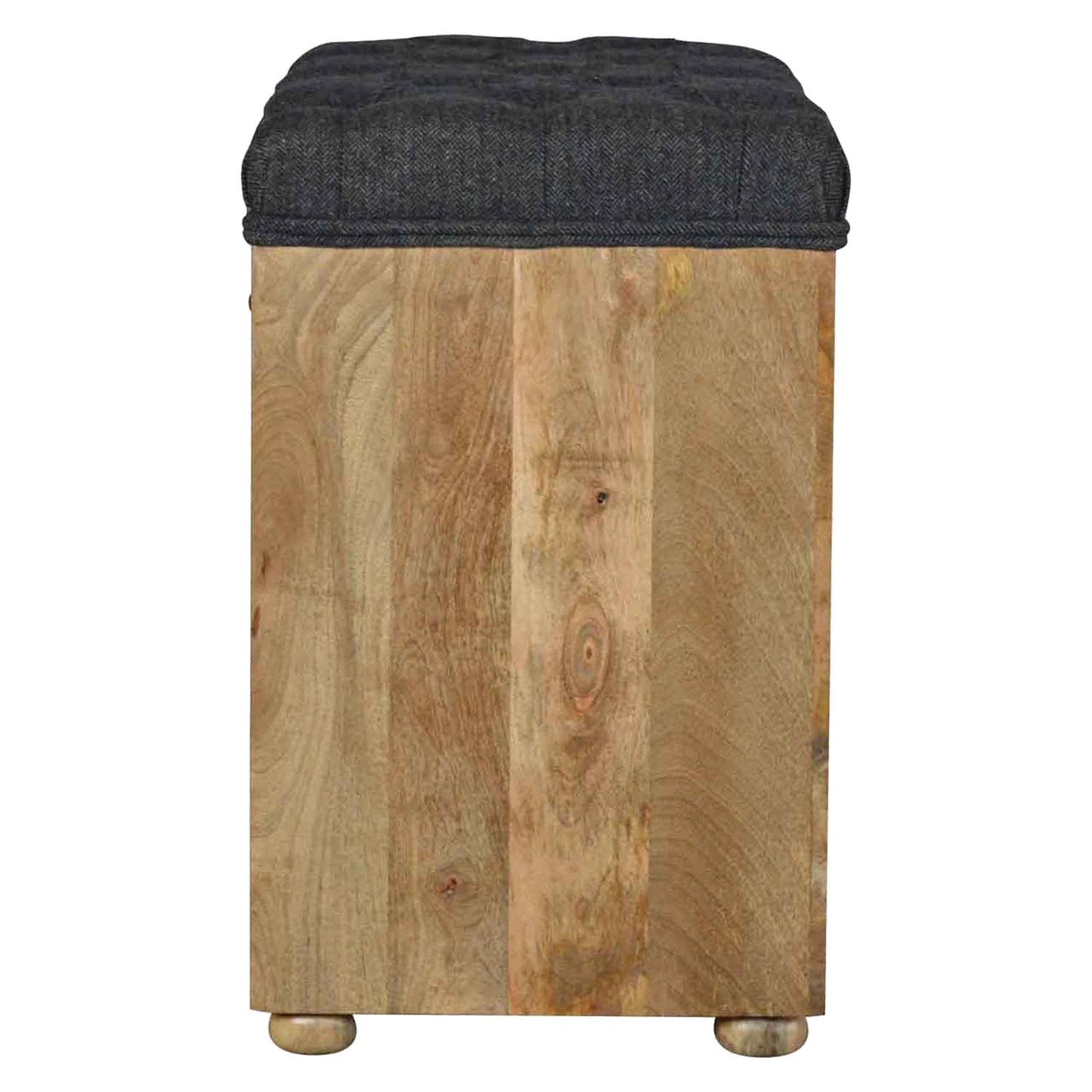 Heritage Collection Black Tweed Shoe Storage Hallway Bench