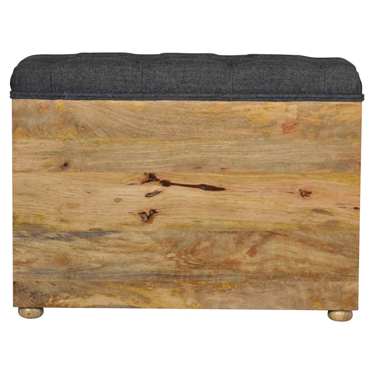 Heritage Collection Black Tweed Shoe Storage Hallway Bench