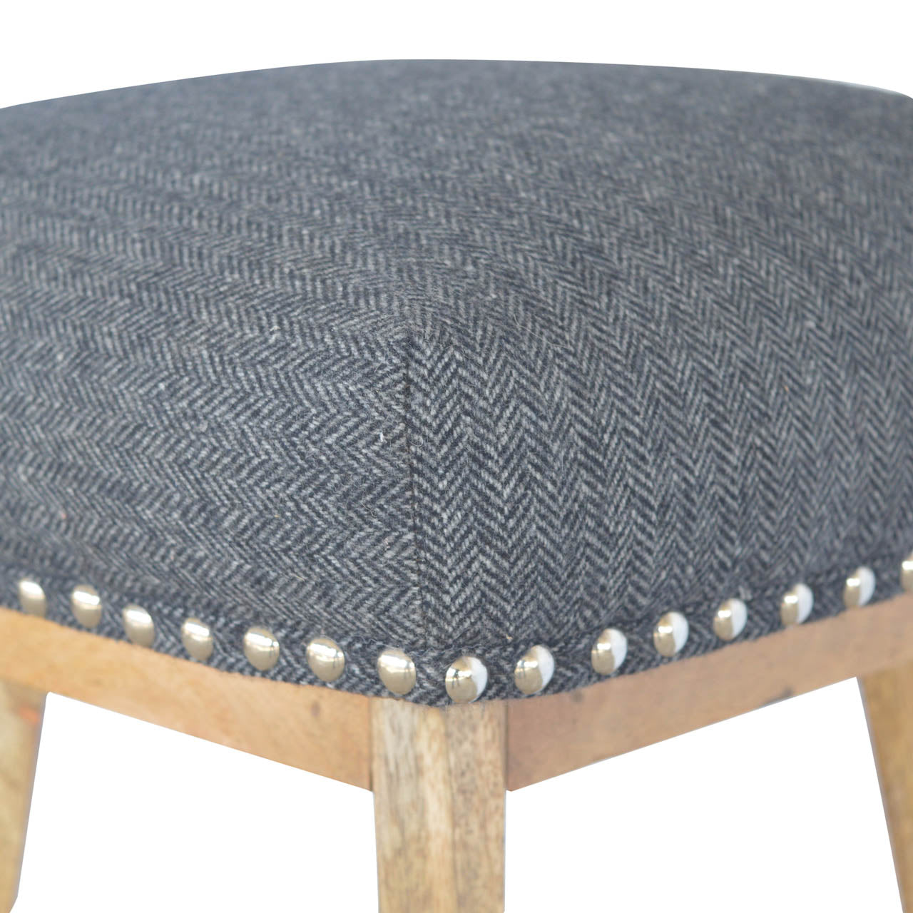 Heritage Collection Black Tweed Studded Bar Stool