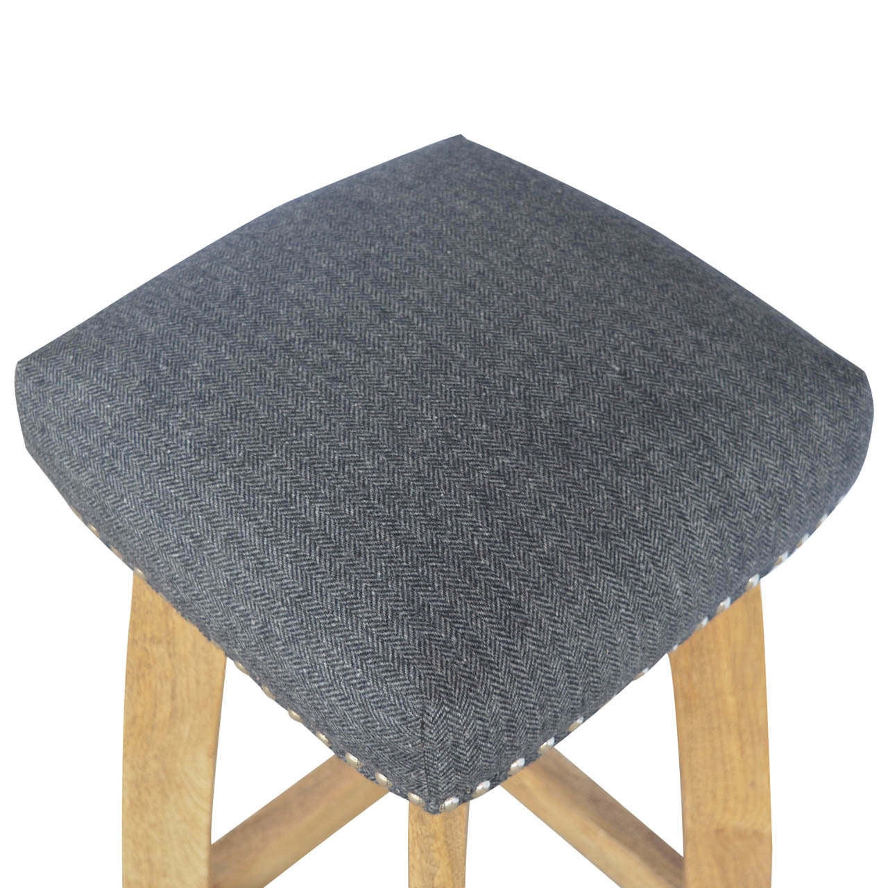 Heritage Collection Black Tweed Studded Bar Stool