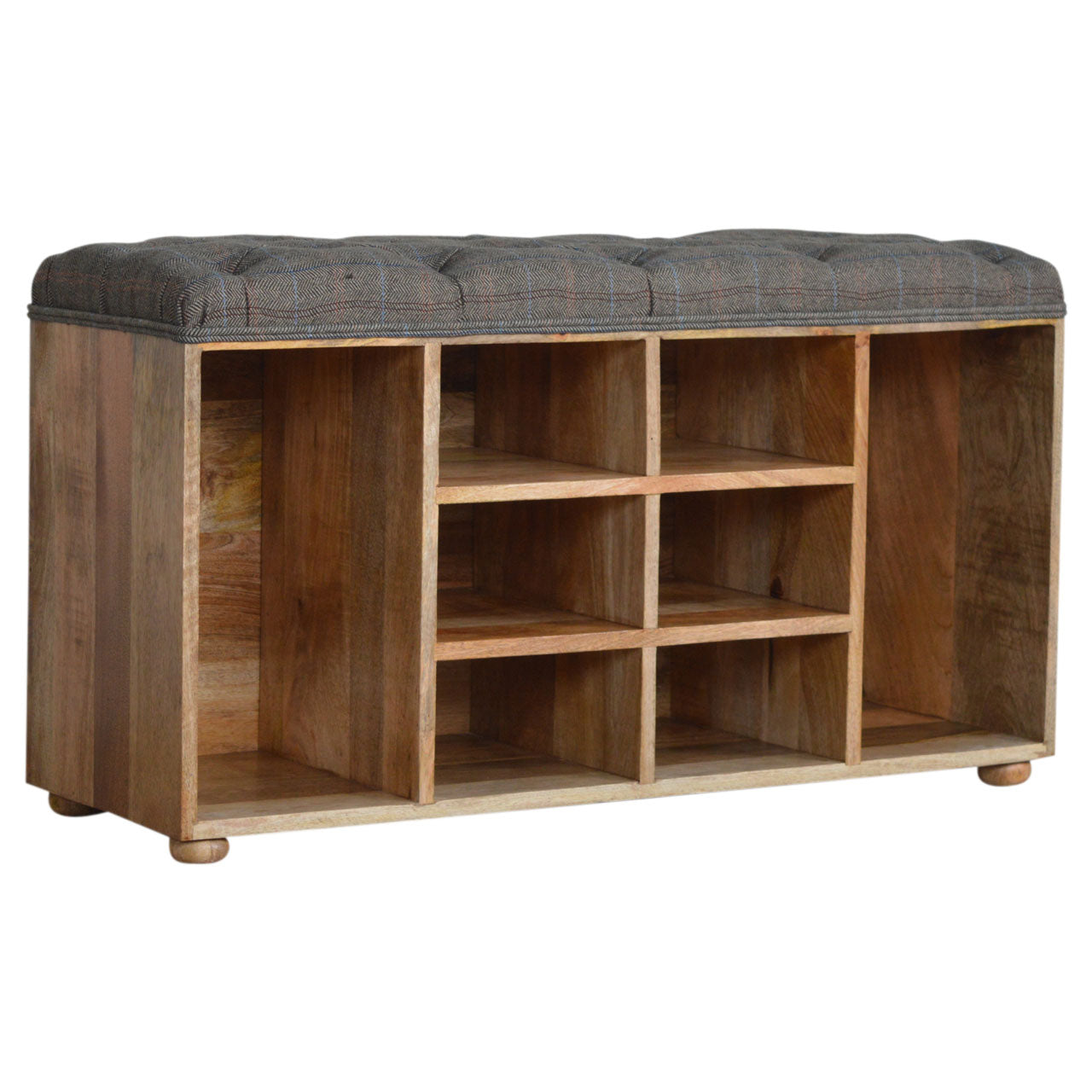 Heritage Collection Multi Tweed Open Shoe Storage Bench