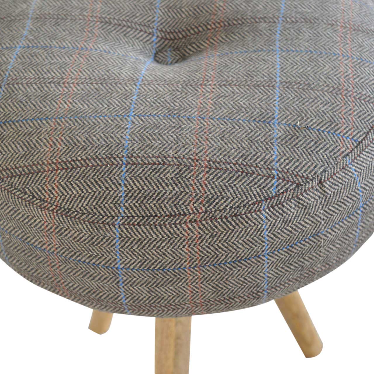 Heritage Collection Tripod Stool with Multi Tweed Seat Pad
