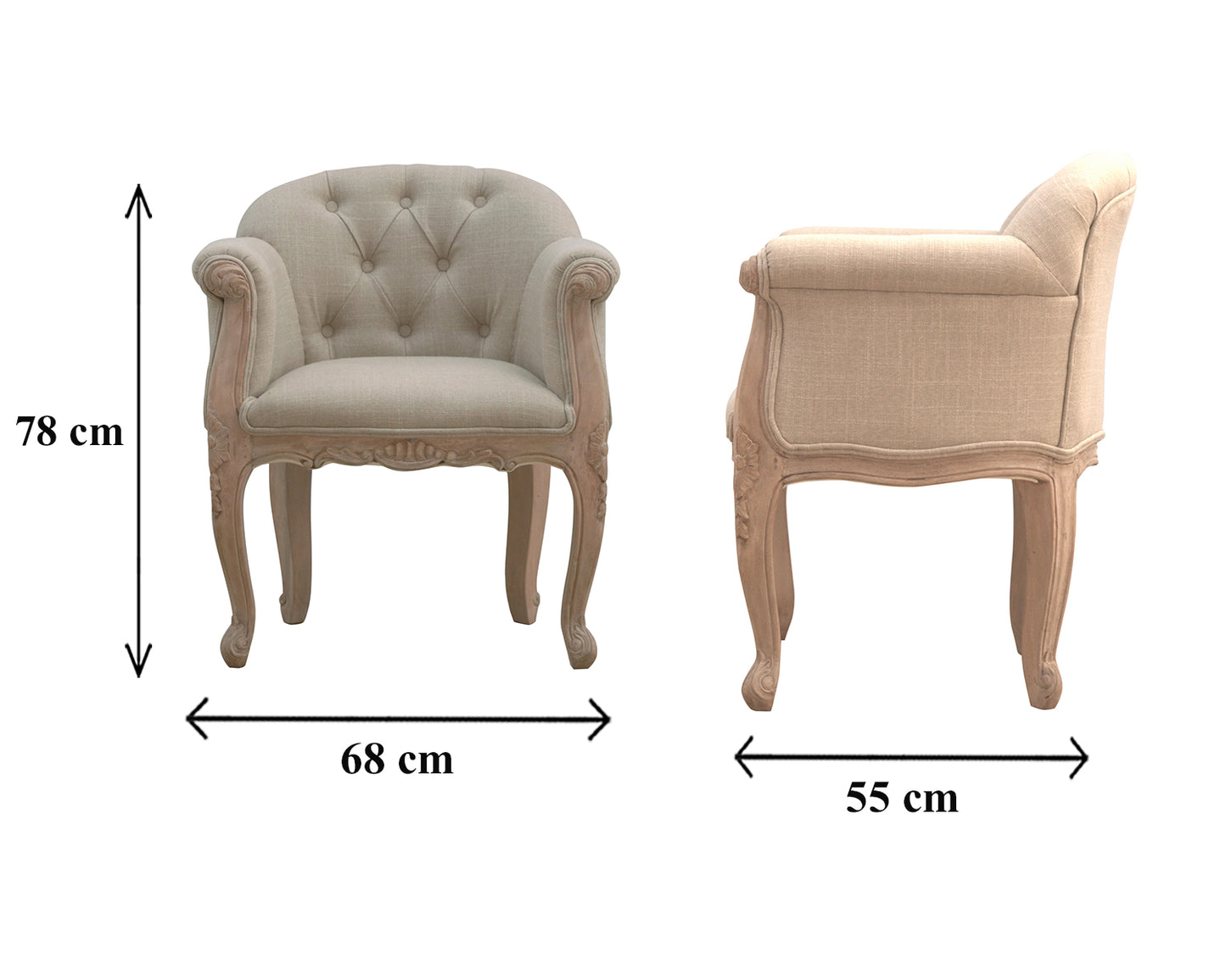 Heritage Collection French Style Deep Button Chair