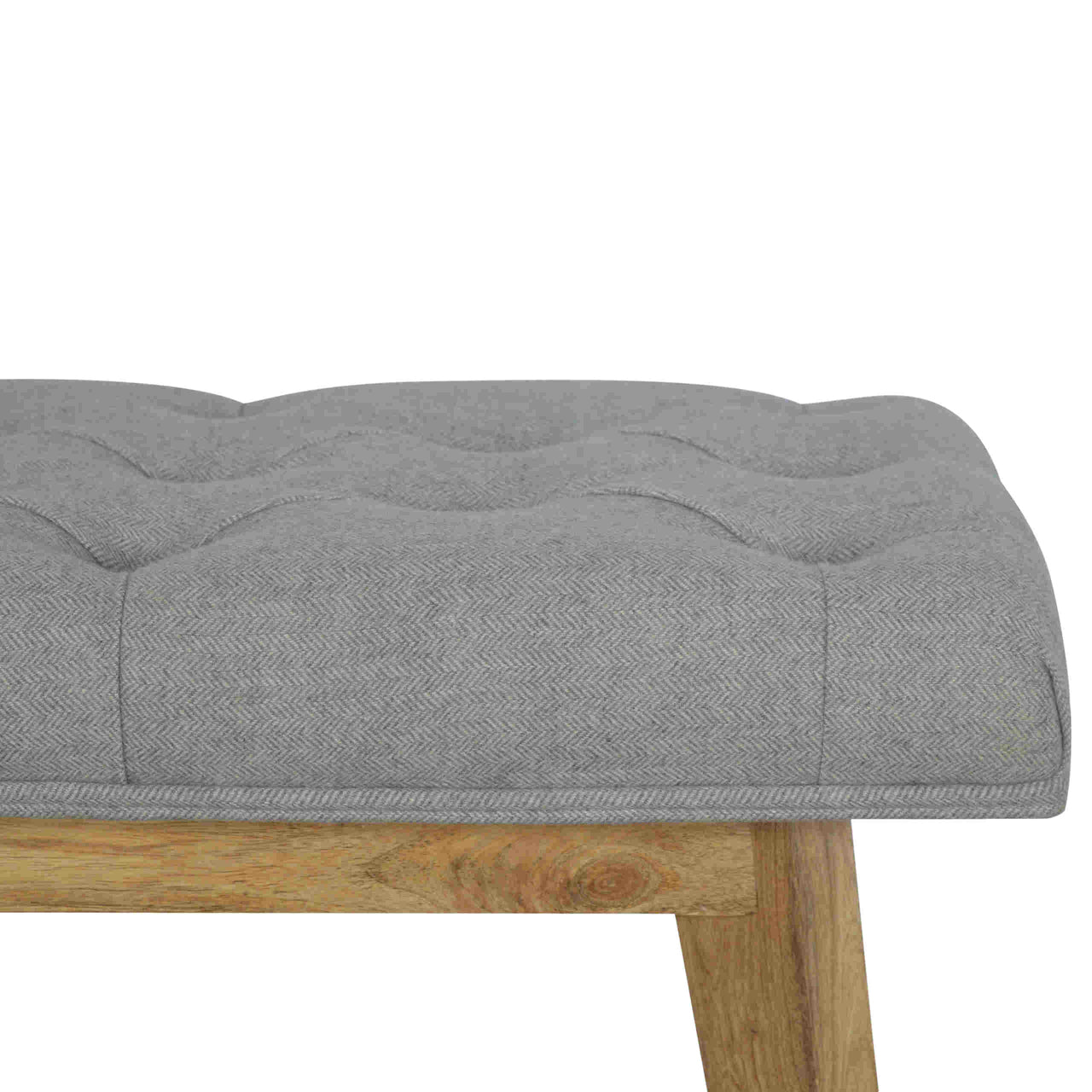 Heritage Collection Grey Tweed Hallway Bench with 1 Drawer