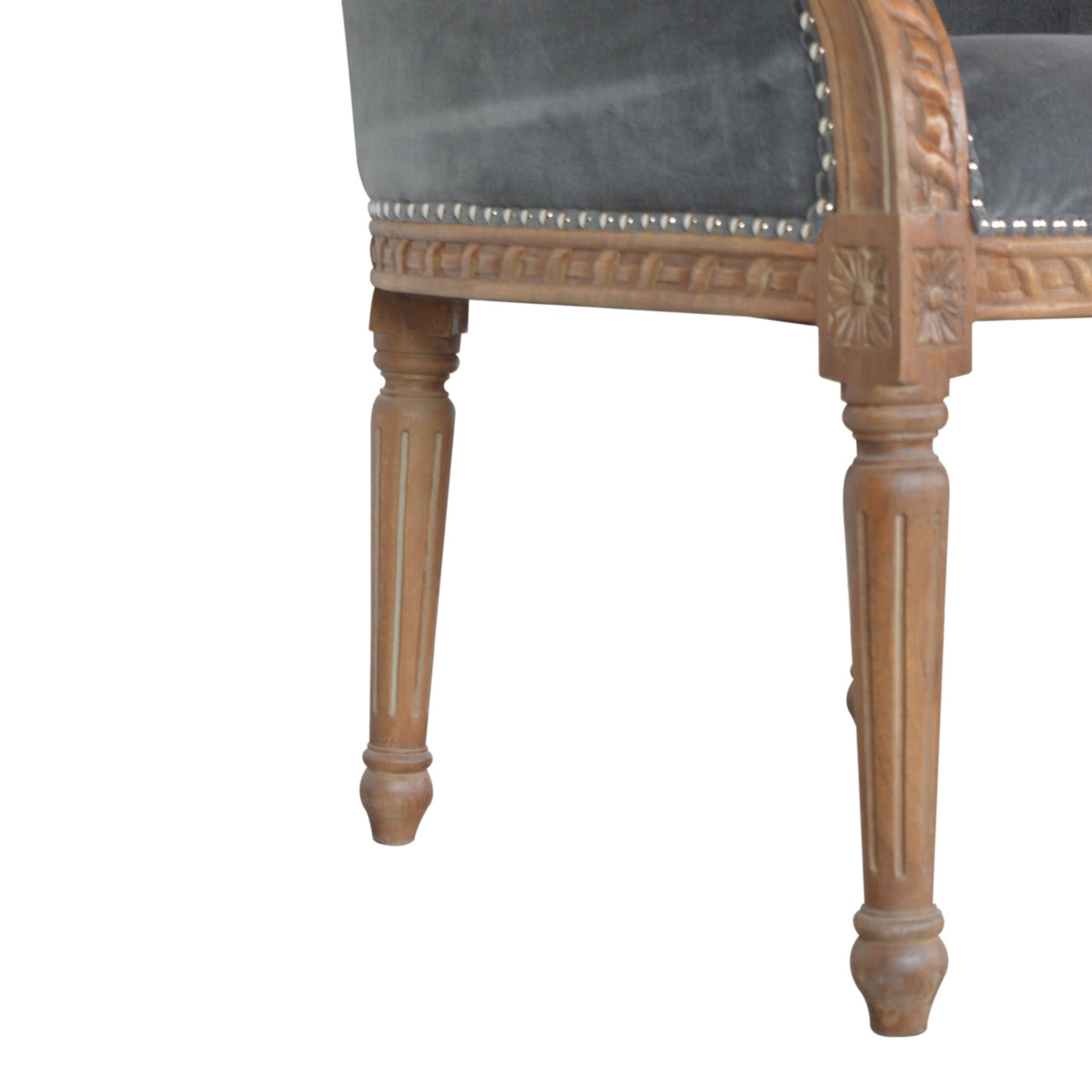 Heritage Collection Grey Velvet Occasional Chair