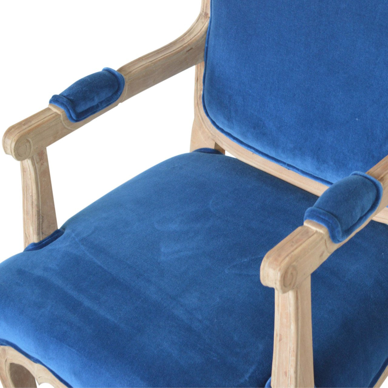 Heritage Collection Royal Blue Velvet French Chair