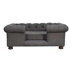 Heritage Collection Battleship Tweed Button Pet Bed