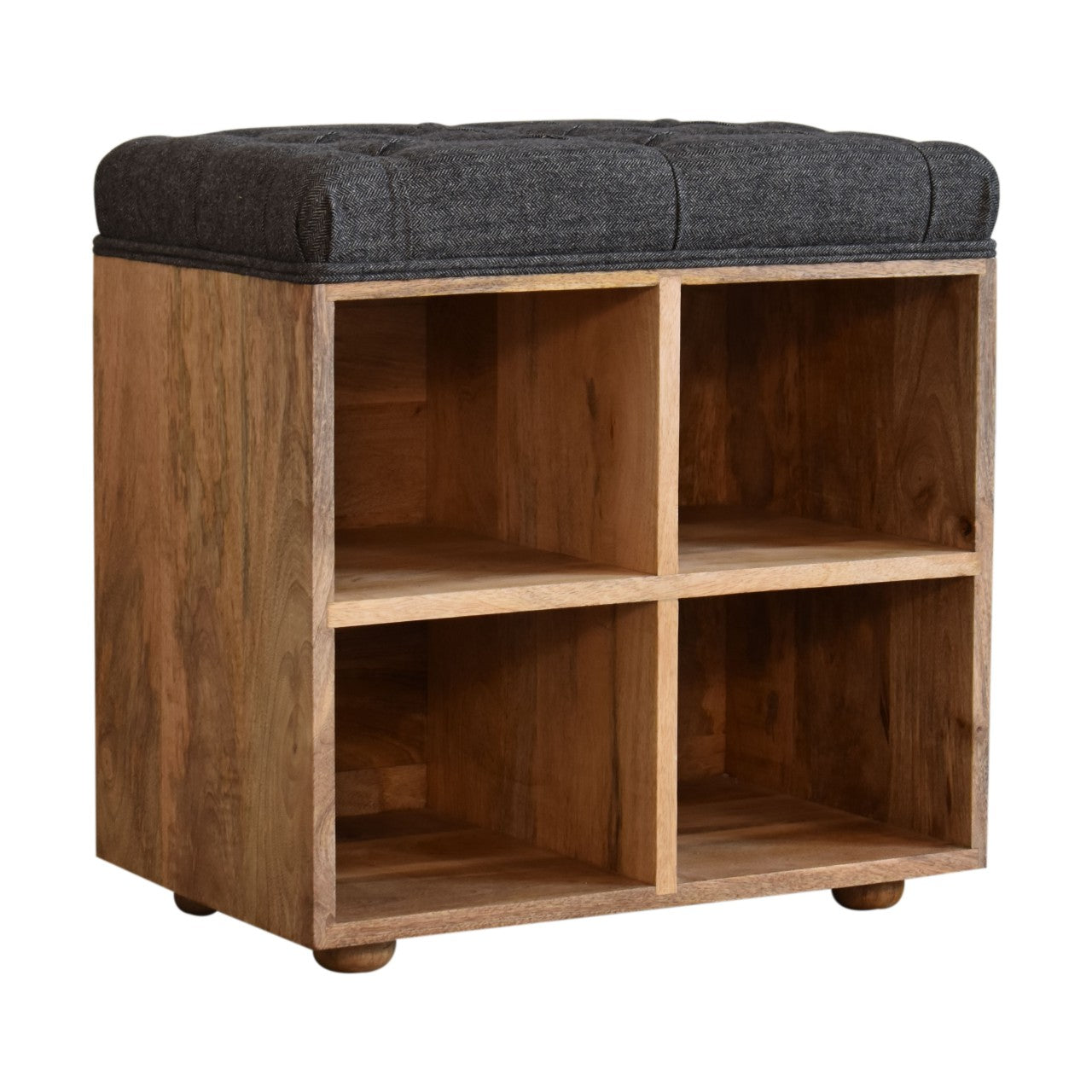 Heritage Collection Mini Black Shoe Storage Hallway Footstool