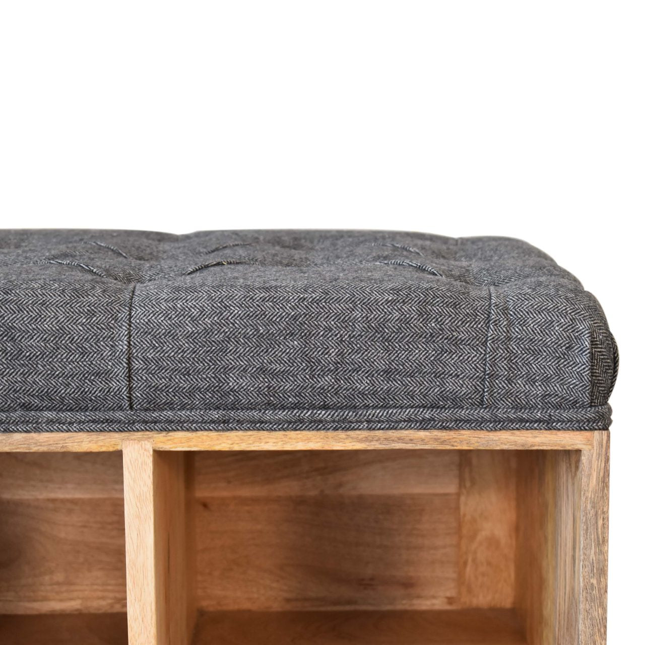 Heritage Collection Mini Black Shoe Storage Hallway Footstool