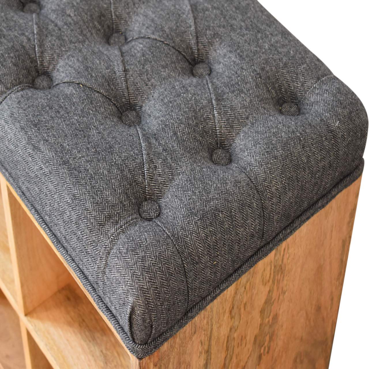 Heritage Collection Mini Black Shoe Storage Hallway Footstool