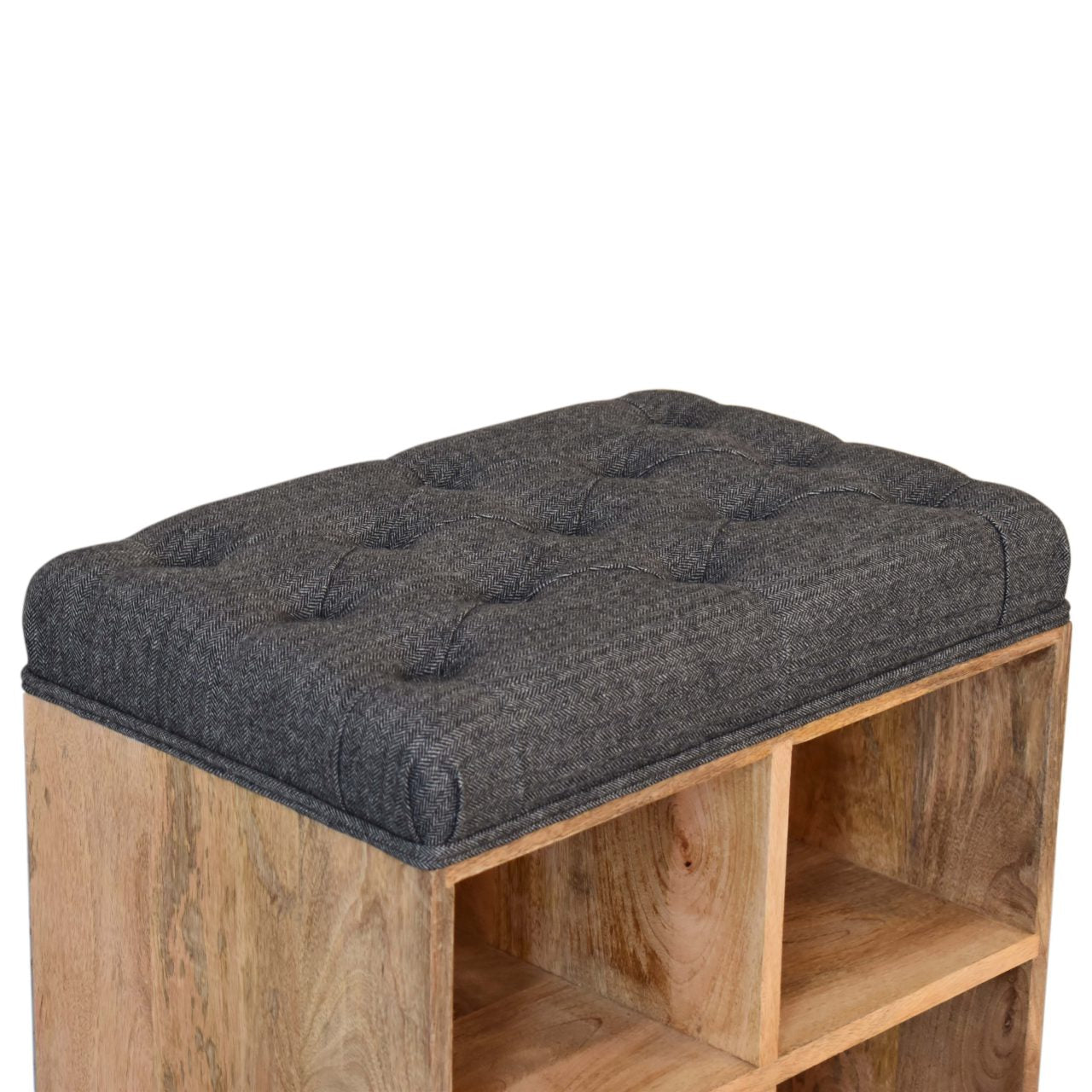 Heritage Collection Mini Black Shoe Storage Hallway Footstool