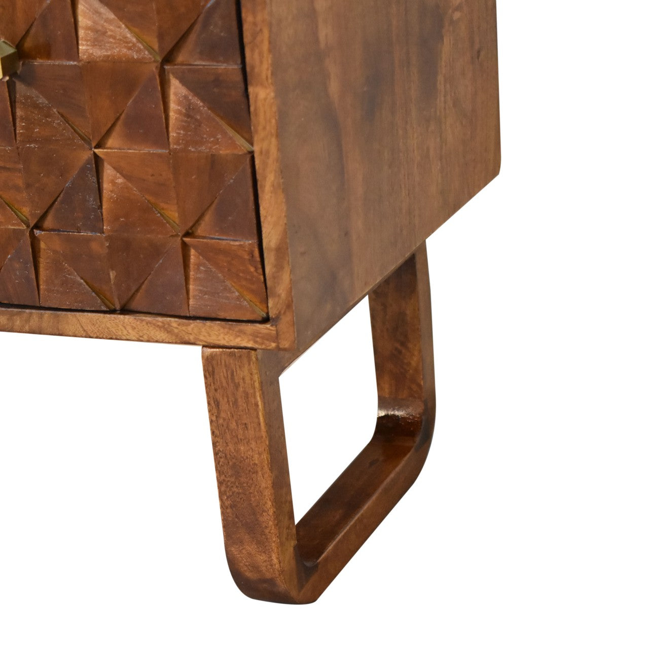 Heritage Collection Diamond Hand Carved Hallway Storage Bench Chestnut