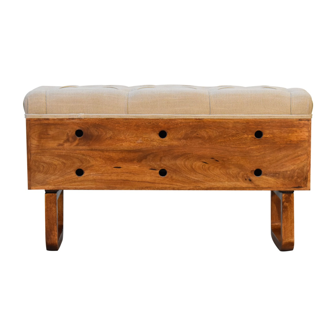 Heritage Collection Diamond Hand Carved Hallway Storage Bench Chestnut