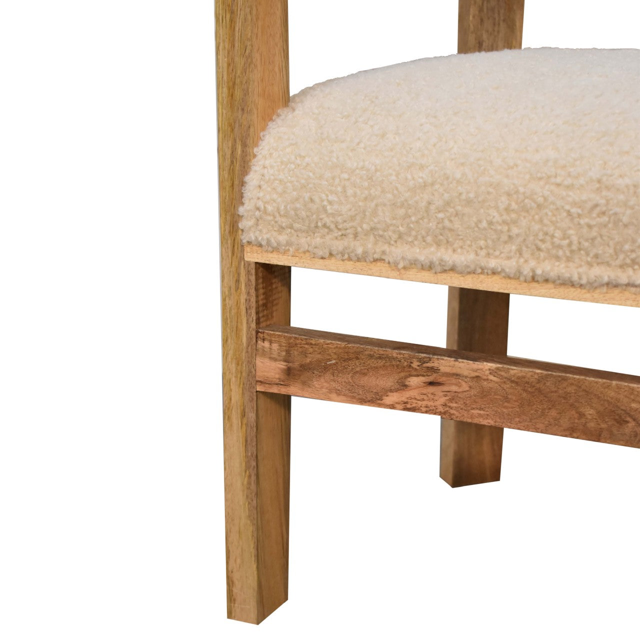 Heritage Collection Cream Boucle Solid Wood Chair