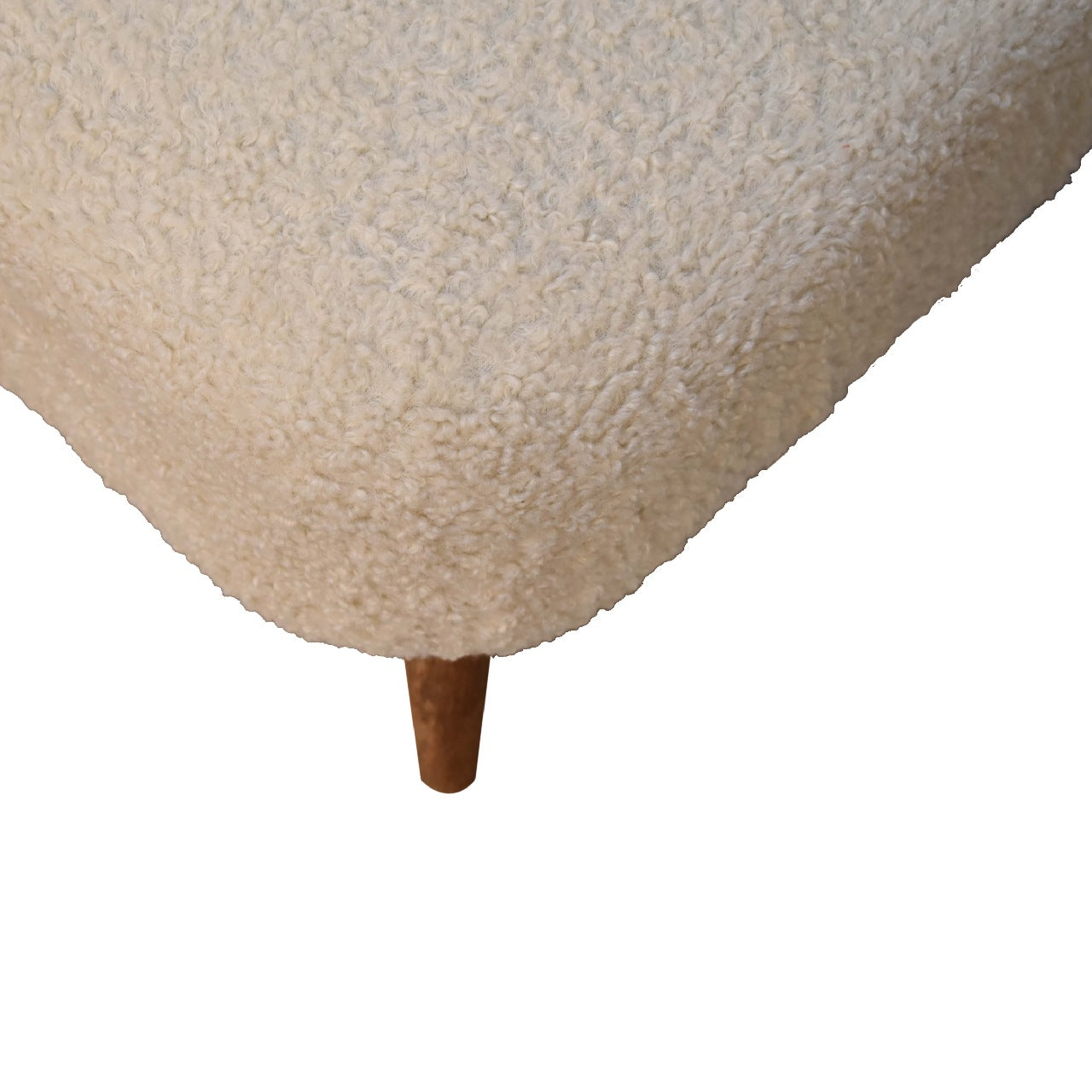Heritage Collection Boucle Cream Square Footstool