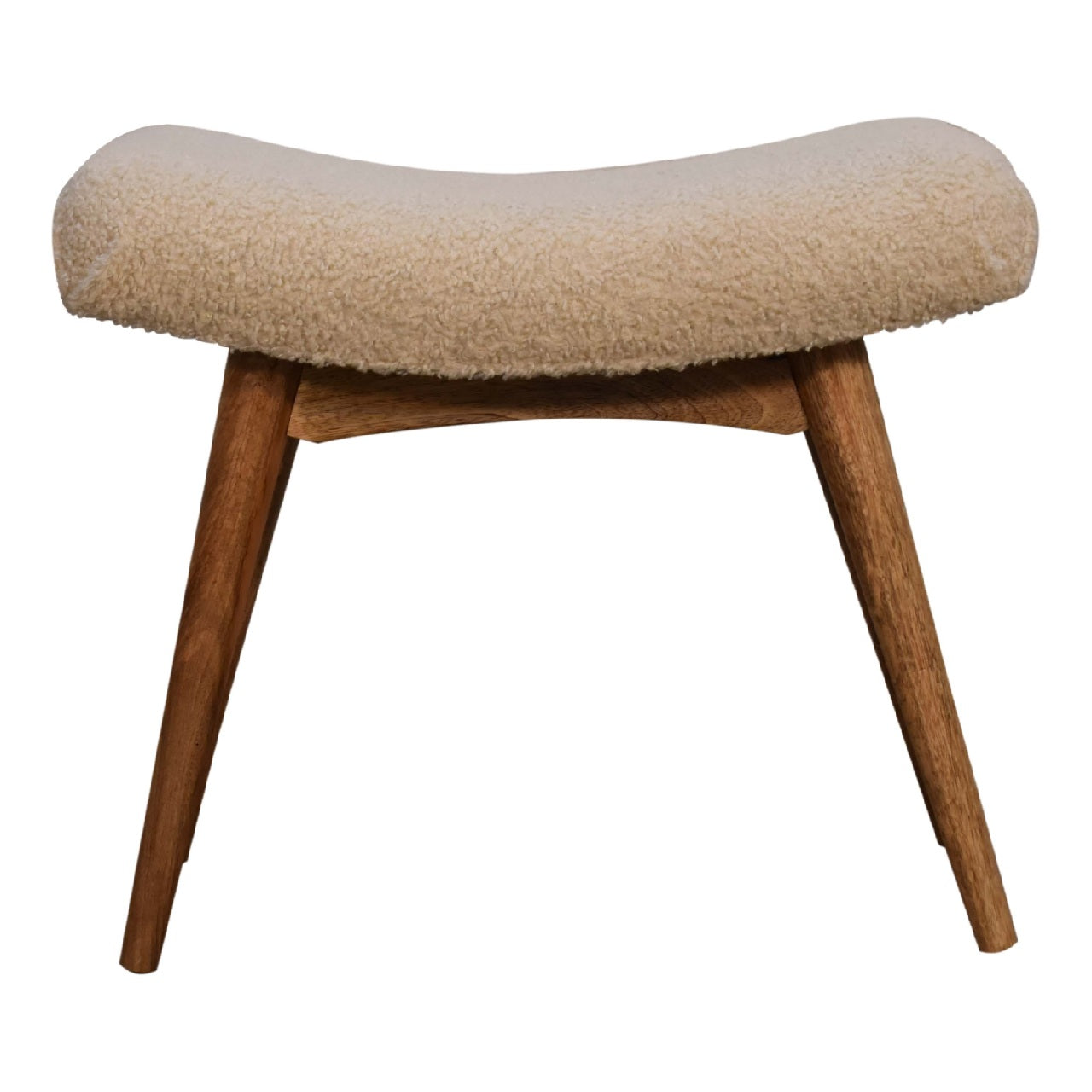 Heritage Collection Boucle Cream Curved Bench