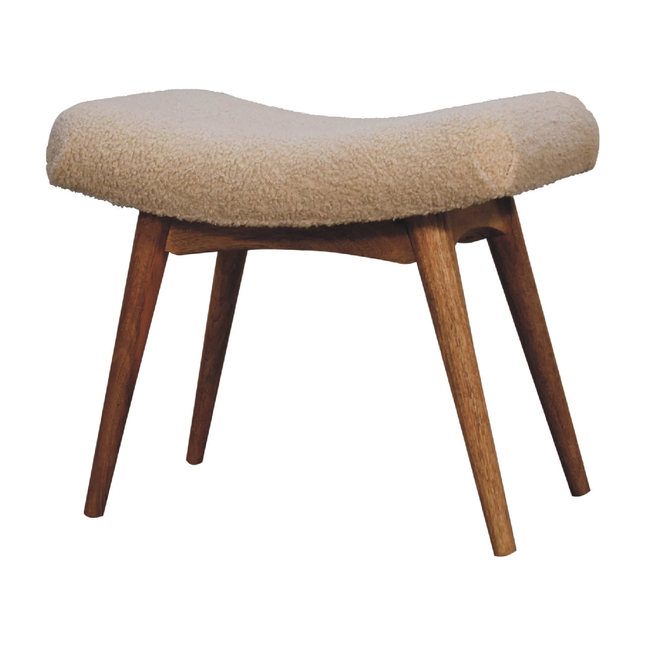 Heritage Collection Boucle Cream Curved Bench