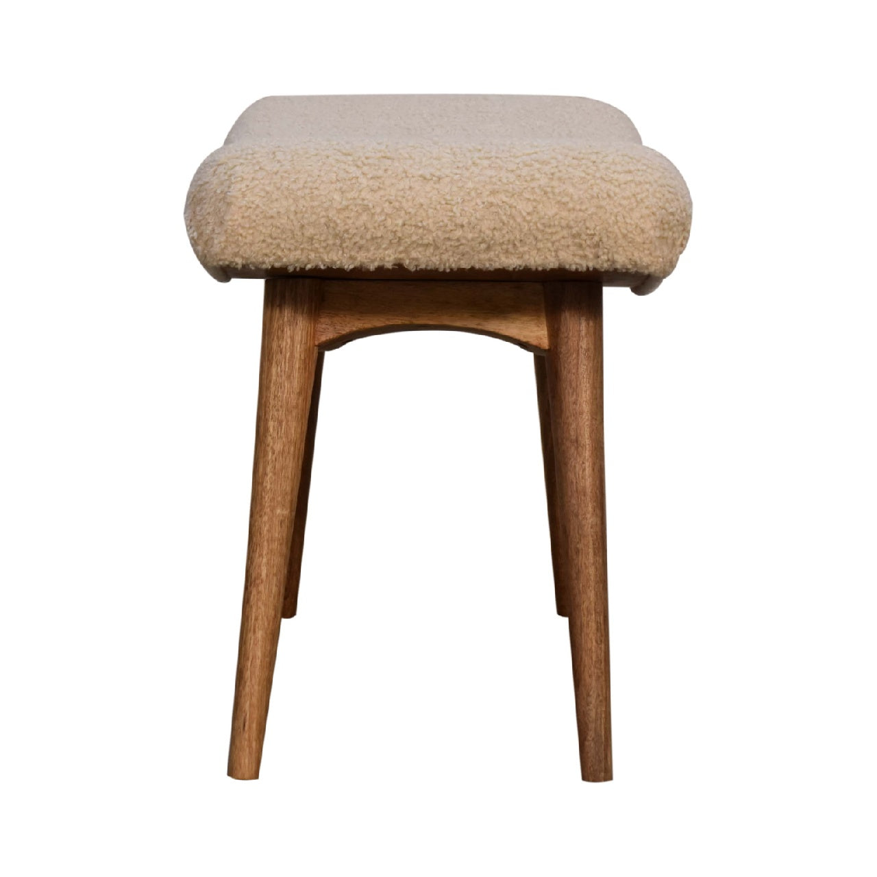 Heritage Collection Boucle Cream Curved Bench