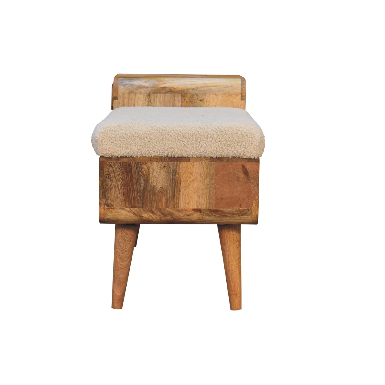 Heritage Collection Carved Telephone Hallway Bench Boucle Upholstery