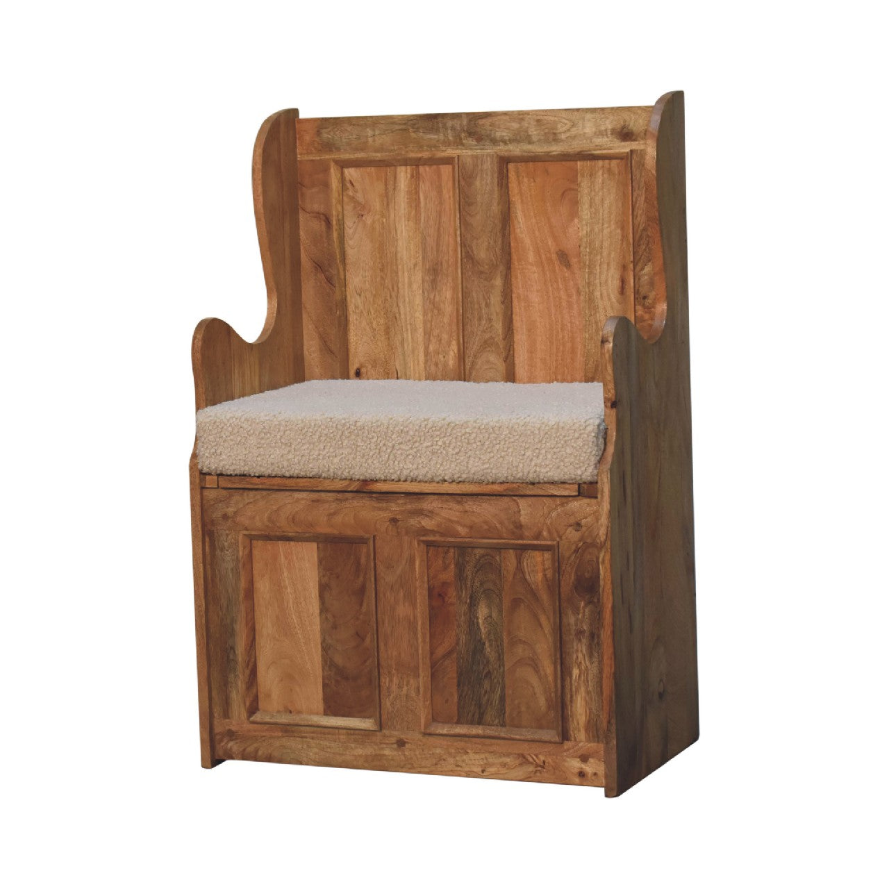 Heritage Collection Cream Boucle Mini Monks Bench