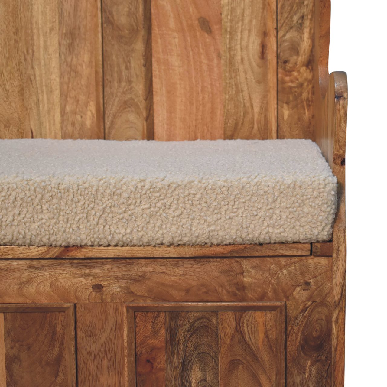 Heritage Collection Cream Boucle Mini Monks Bench