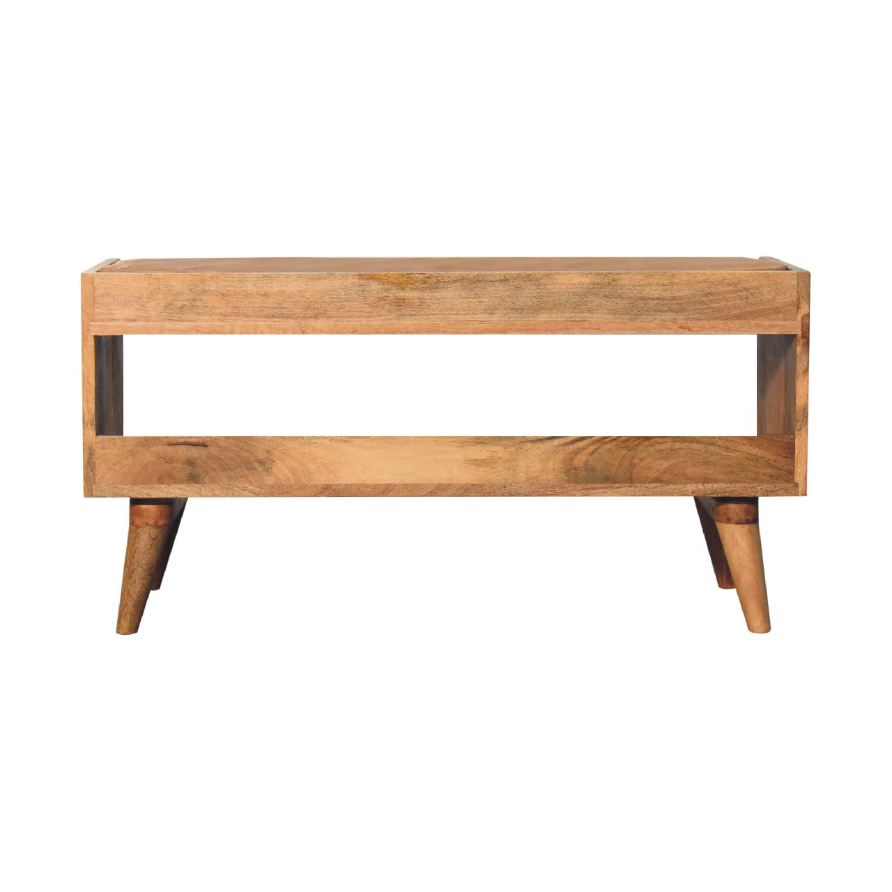 Heritage Collection Hallway Bench with Tan Leather Seat pad