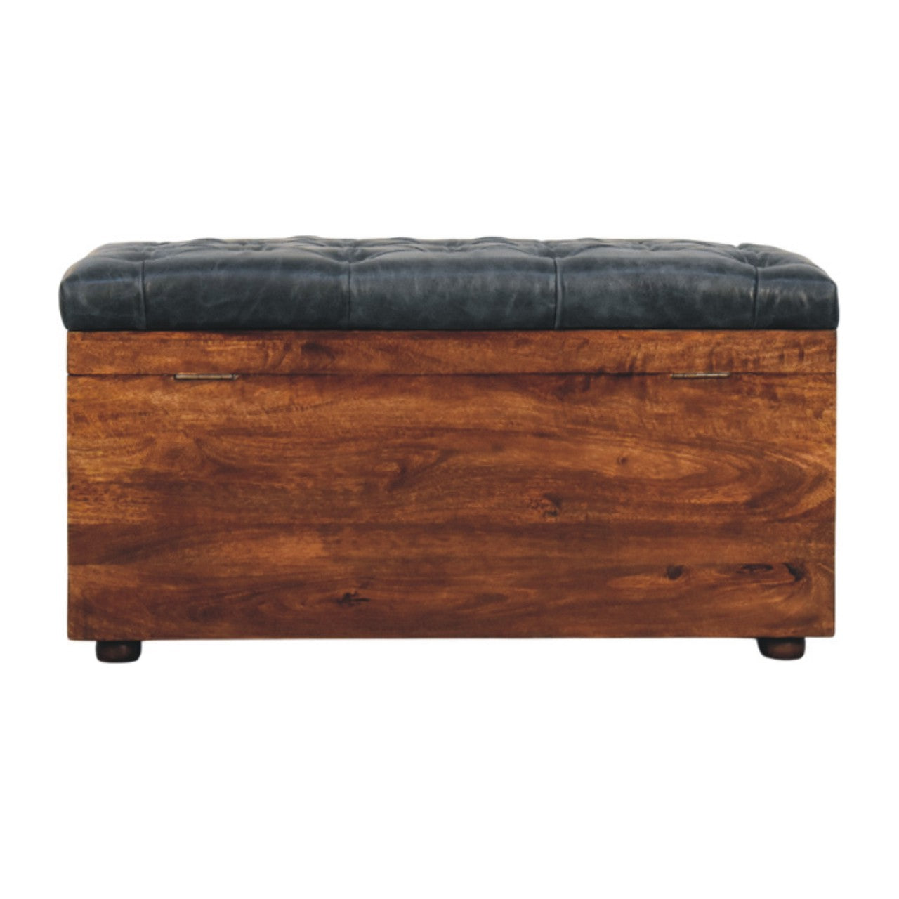 Heritage Collection Black Buffalo hide leather Storage Trunk