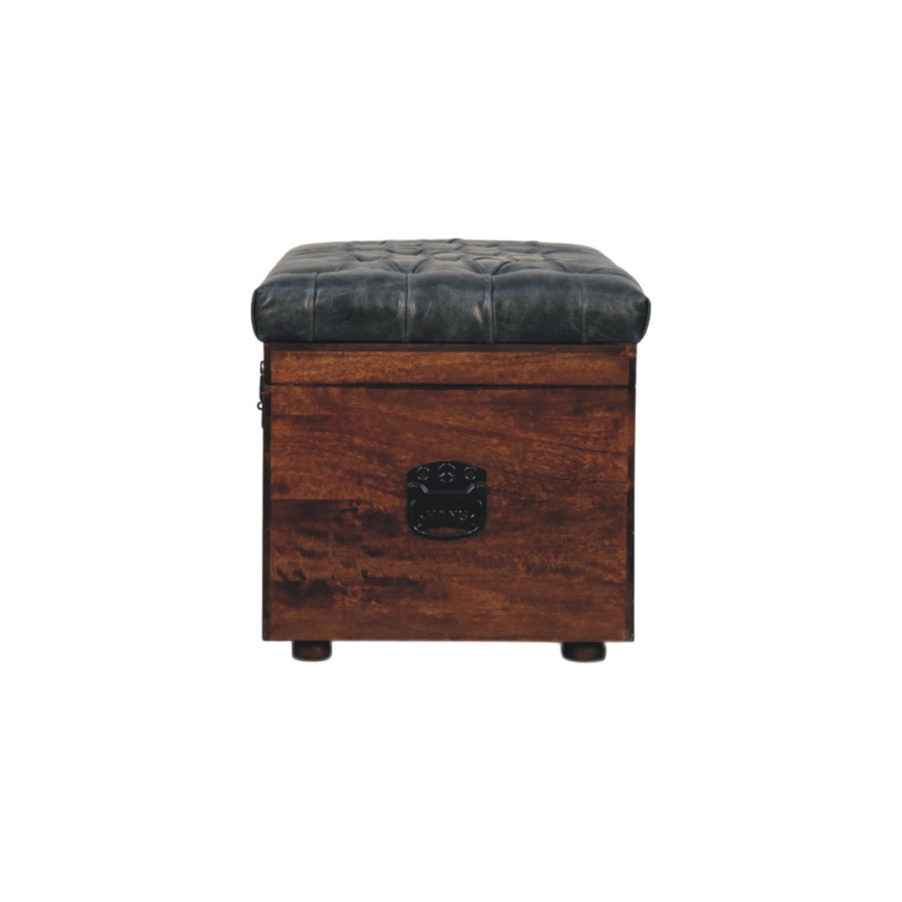 Heritage Collection Black Buffalo hide leather Storage Trunk