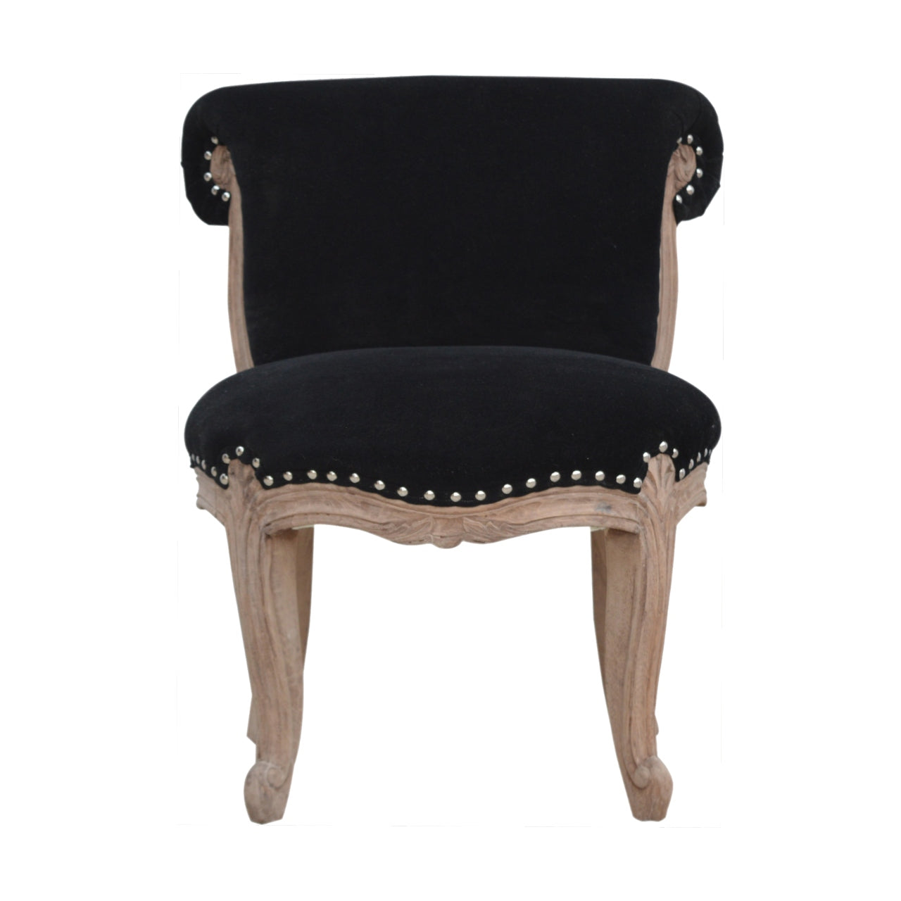 Heritage Collection Black Velvet Studded Chair