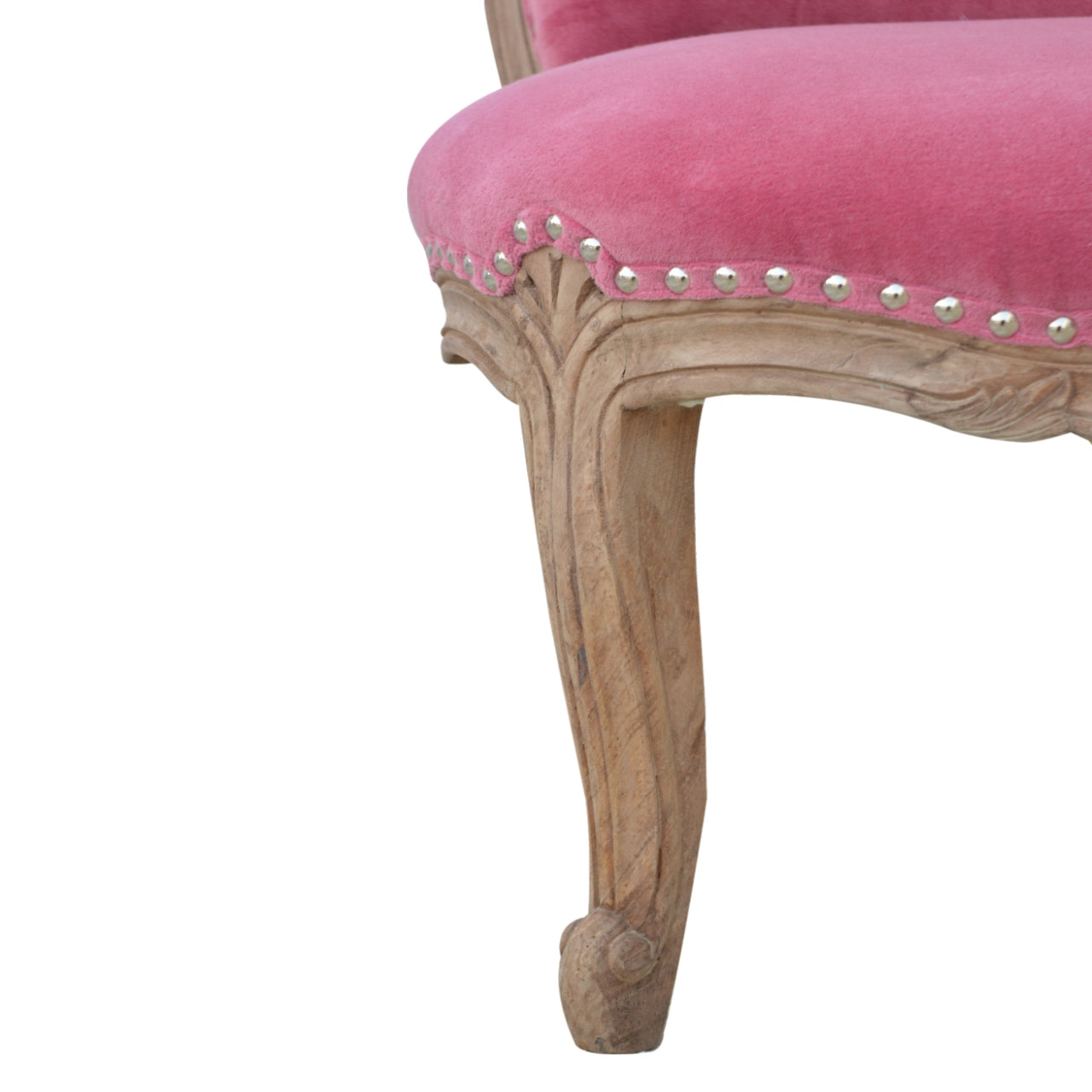 Heritage Collection Pink Velvet Studded Chair